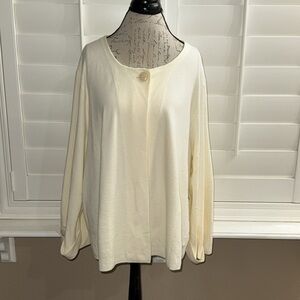 Anthropologie Jessalyn Knit Blazer Ivory